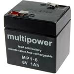 multipower MP1-6 MP1-6 olovni akumulator 6 V 1 Ah olovno-koprenasti (Š x V x D) 51 x 55 x 42 mm plosnati priključak 4.8 mm bez održavanja, nisko samopražnjenje