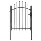 vidaXL Vrtna vrata za ogradu čelična 1 x 1,75 m crna