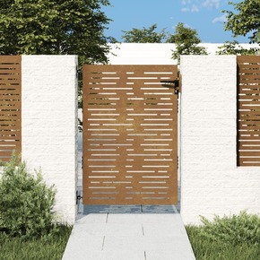 Vrtna vrata 85 x 150 cm od čelika COR-TEN četvrtasti dizajn