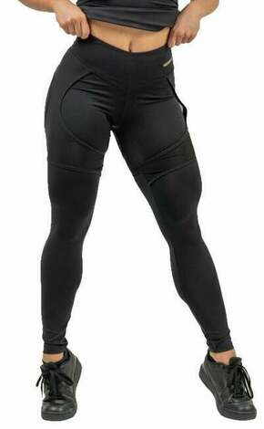 Nebbia High Waist Leggings INTENSE Mesh Black/Gold XS Fitness hlače