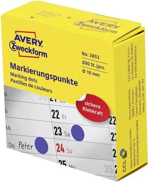 Avery-Zweckform 3853 naljepnice za markerske točke Ø 10 mm plava boja 800 St. trajno papir