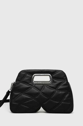 Torba Karl Lagerfeld boja: crna - crna. Srednje veličine torba iz kolekcije Karl Lagerfeld. Model na kopčanje izrađen od ekološke kože.