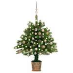 Umjetno božićno drvce s LED svjetlima i kuglicama 90 cm zeleno