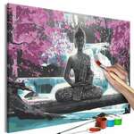 Slika za samostalno slikanje - Buddha and Waterfall 60x40