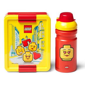 Set žuto-crvene kutije za užinu i boce za piće LEGO® Iconic
