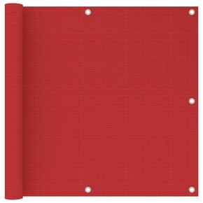 VidaXL Balkonski zastor crveni 90 x 500 cm HDPE