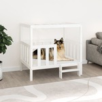 Krevet za pse bijeli 105,5x83,5x100 cm od masivne borovine