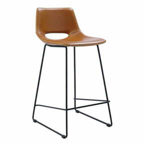 Konjak smeđe barske stolice u setu 2 kom od umjetne kože (visine sjedala 65 cm) Zahara – Kave Home