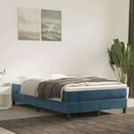 vidaXL Box spring krevet s madracem tamnoplavi 120 x 200 cm baršunasti