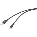 Renkforce USB kabel USB 2.0 USB-A utikač, USB-C® utikač 1.00 m crna visokofleksibilan, izuzetno robusni opleteni štit, utikač primjenjiv s obje strane RF-6872332