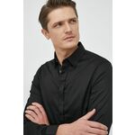 Košulja Armani Exchange za muškarce, boja: crna, slim, s klasičnim ovratnikom - crna. Košulja iz kolekcije Armani Exchange. Model izrađen od glatke tkanine. Ima klasični, lagano učvršćeni ovratnik.