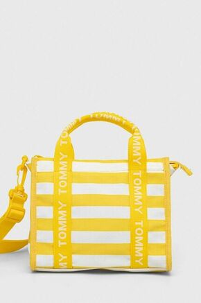 Dječja torba Tommy Hilfiger boja: žuta - zlatna. Dječja Mala torba iz kolekcije Tommy Hilfiger. Model na kopčanje izrađen od tekstilnog materijala.