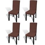 vidaXL vidaXL Rastezljive navlake za stolice 4 kom Smeđa boja