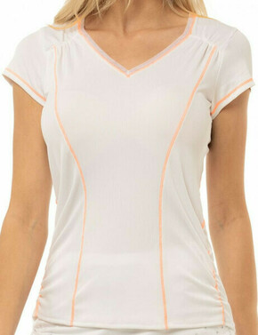 Ženska majica Lucky in Love Eyelet Go Rib Uplift T-Shirt Women - white/orange frost