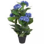 vidaXL Umjetna Hortenzija s Posudom 60 cm Plava