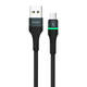 Foneng X79 USB to Micro USB Cable, LED, Braided, 3A, 1m (Black)