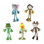 WEBHIDDENBRAND Pet Toys plišana igračka od konopa za pse, majmun/slon/žirafa/pile/krokodil, 35 cm
