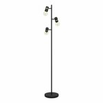 EGLO 900179 | Lurone Eglo podna svjetiljka 160cm sa nožnim prekidačem elementi koji se mogu okretati 3x E27 crno, mesing
