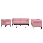 3-dijelni set sofa ružičasti baršunasti