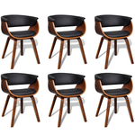 vidaXL Moderne blagovaonske stolice od eko kože i drveta 6 kom