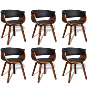 VidaXL Moderne blagovaonske stolice od eko kože i drveta 6 kom