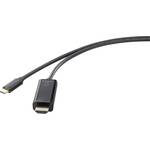 Renkforce USB-C™ / HDMI adapterski kabel USB-C™ utikač, HDMI A utikač 0.50 m crna RF-4531590 okrugli USB-C™ Display kabel