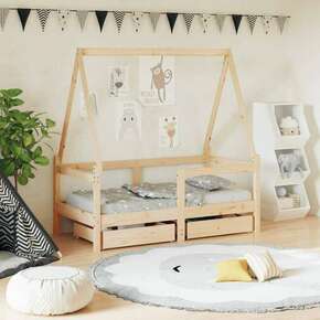 Okvir za dječji krevet s ladicama 70x140 cm od masivne borovine