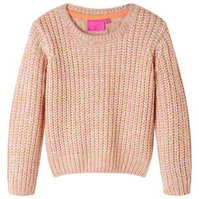 VidaXL Dječji džemper pleteni nježnoružičasti 92