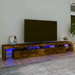 vidaXL TV ormarić s LED svjetlima boja dimljenog hrasta 280x36,5x40 cm