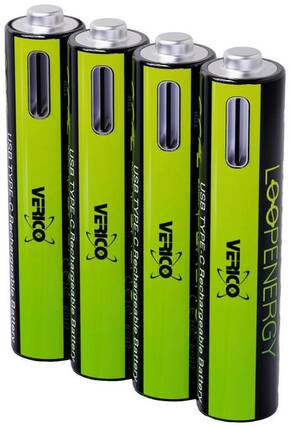Li-Ion USB-C Micro AAA baterija 1.5V 900mWh 600mAh puniti preko USB-a Verico LoopEnergy USB-C micro (AAA) akumulator li-ion 600 mAh 1.5 V 4 St.