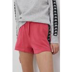 Kratke hlače Kappa za žene, boja: ružičasta - roza. Kratke hlače iz kolekcije Kappa. Model izrađen od pletenine.