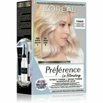 L’Oréal Paris Préférence Le Blonding Toner boja za kosu s kiselinama za neutralizaciju bakrenih podtonova nijansa 01 Platinum Ice 1 kom