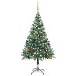 Božićno drvce LED s mrazom kuglicama i šiškama 150 cm
