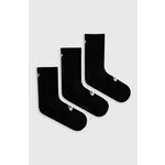 Čarape Asics boja: crna - crna. Visoke čarape iz kolekcije Asics. Model izrađen od elastičnog materijala. U setu tri para.