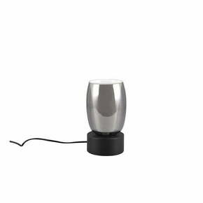 Crna/u srebrnoj boji stolna lampa sa staklenim sjenilom (visina 24 cm) Barret – Trio Select