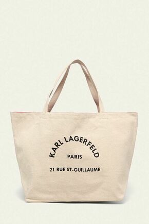 Karl Lagerfeld - Torbica - bež. Velika torbica iz kolekcije Karl Lagerfeld. na kopčanje izrađen od tekstilnog materijala.