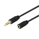 DELTACO audio kabel 3.5mm ma - fe, pozlaæen, 1m