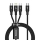 Baseus Rapid Series 3-u-1 kabel USB-C za M+L+T 20W 1,5m crni