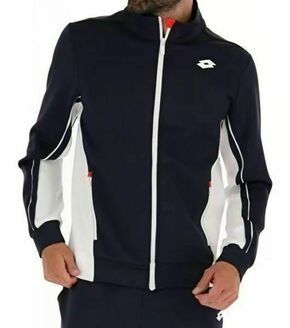 Muška sportski pulover Lotto Squadra II Jacket - navy blue/bright white