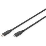 Digitus USB kabel USB 2.0 USB-C™ utičnica, USB-C™ utikač 1.50 m crna fleksibilan, zaštićen s folijom, pletena zaštita