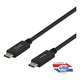 DELTACO Kabel USB-C to USB-C ,1m, 10Gbps, 100W 5A, USB 3.1 Gen 2, E-Market,CRNI
