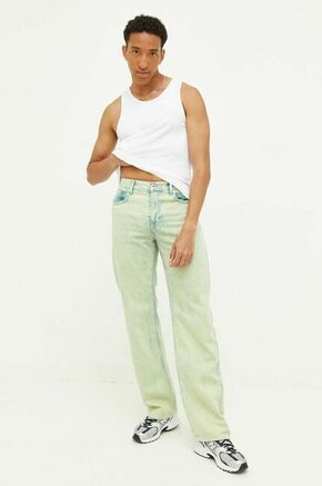 Traperice Karl Lagerfeld Jeans za muškarce - zelena. Traperice iz kolekcije Karl Lagerfeld Jeans u stilu relaxed s srednje visokim strukom. Model izrađen od obojenog trapera. Pamučan