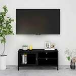 vidaXL TV ormarić crni 90 x 30 x 44 cm od čelika i stakla