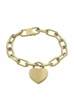 Narukvica Fossil Harlow Linear Texture Heart JF04658710 Gold