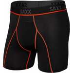 SAXX Kinetic Boxer Brief Black/Vermillion XS Donje rublje za fitnes