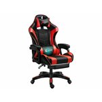 ShopJK Masažna gamerska stolica podesiva eko koža crno-crvena FG02