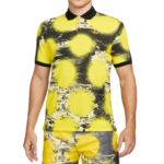 Muški teniski polo Nike Polo Printed Slim-Fit Polo - opti yellow/black/black