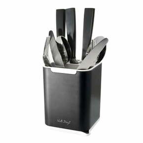 Crni stalak za pribor za jelo Vialli Design Cutlery