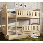 Drveni dječji krevet na kat Ignas s ladicom - svijetlo drvo - 180*80
