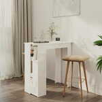 Barski stol s policom sjajni bijeli 102 x 50 x 103 5 cm iverica